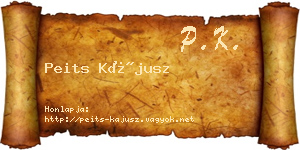 Peits Kájusz névjegykártya